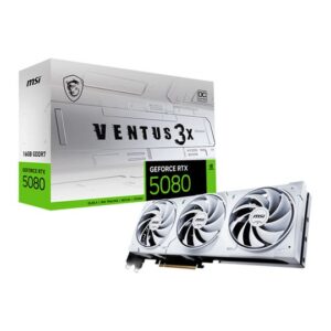 MSI NVIDIA GeForce RTX 5080 16GB VENTUS 3X OC White Blackwell Graphics Card