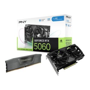PNY GeForce RTX 5060 Dual Fan OC 8GB + CORSAIR Vengeance 16GB OEM DDR5 Bundle